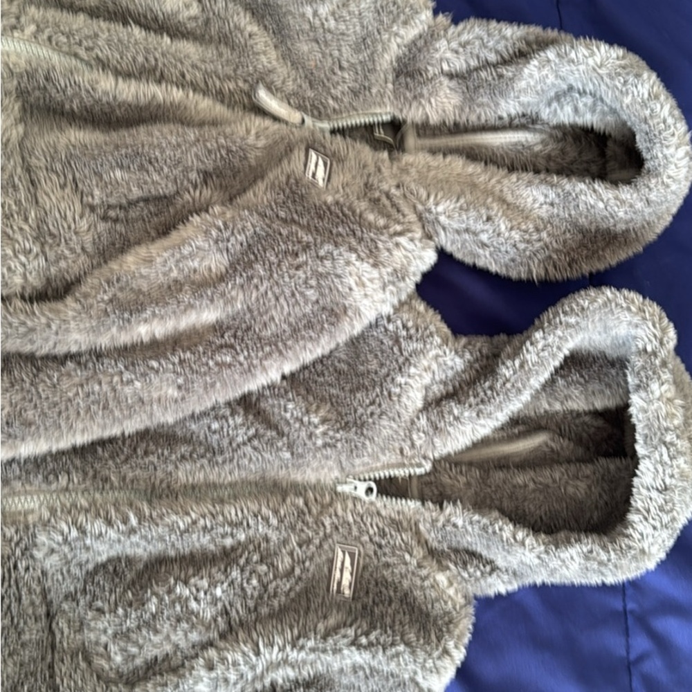 Eddie Bauer Plush Gray Fleece Jacket